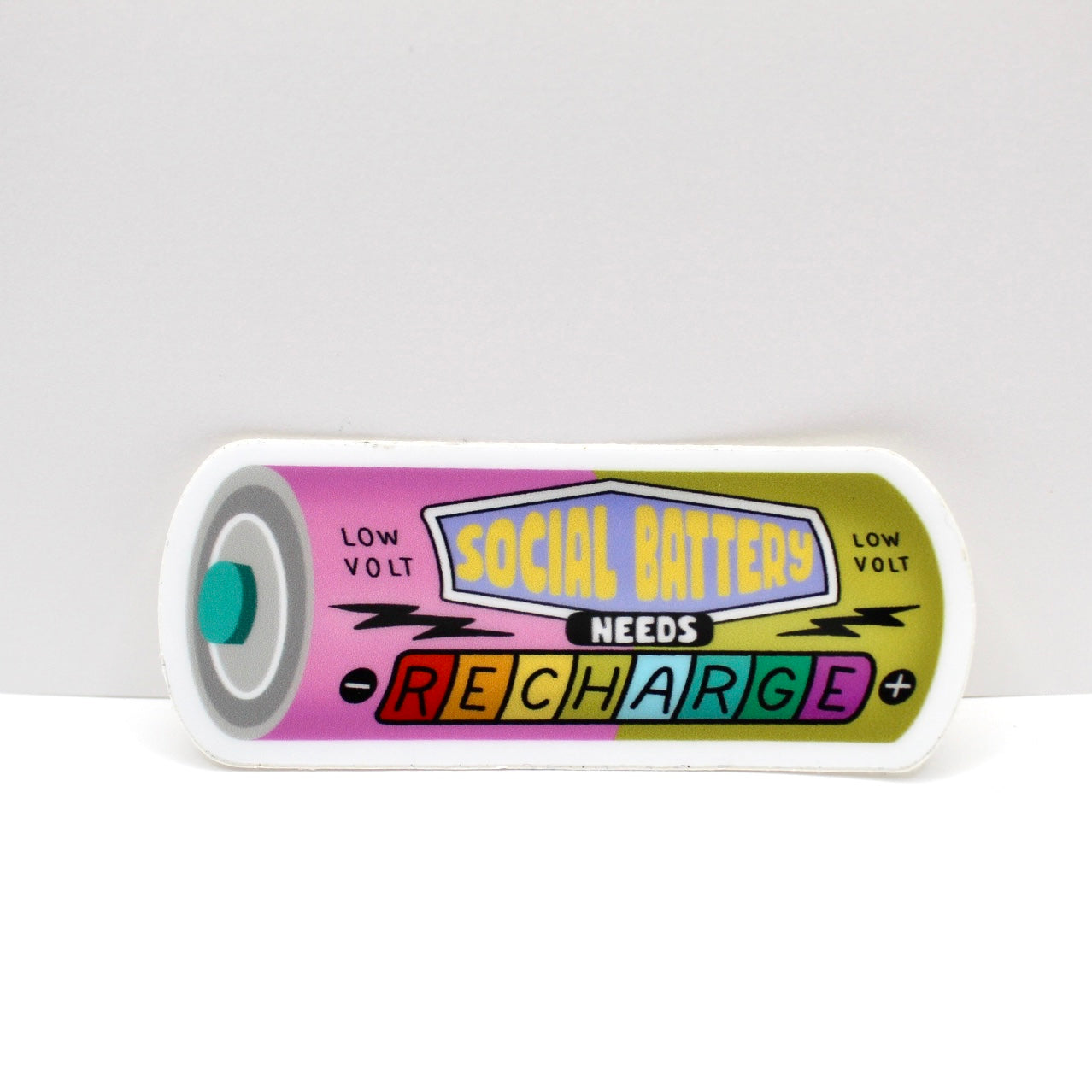 Social Battery Needs Recharge Vinyl Sticker