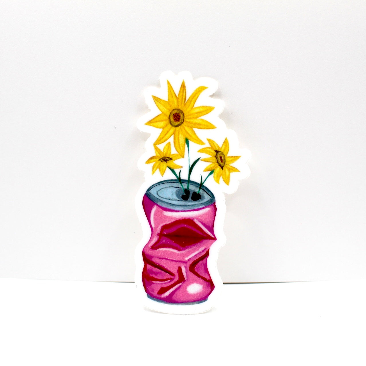 Flowers in a Can Vinyl Sticker
