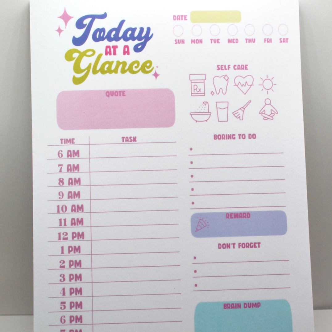 Today at a Glance Notepad, Daily Planner
