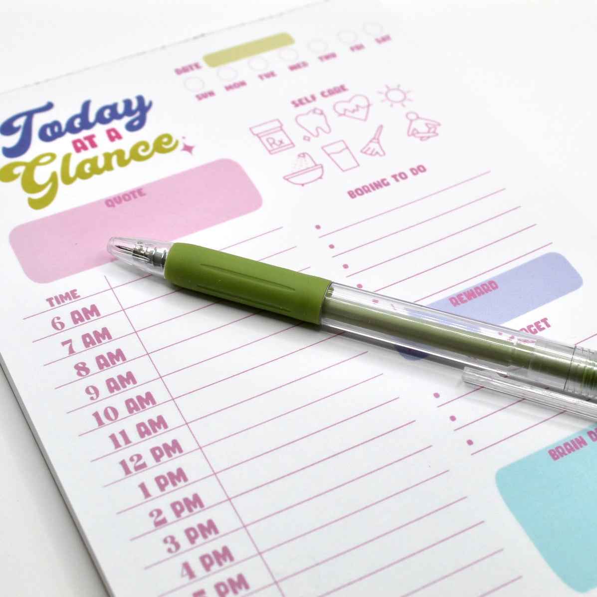 Today at a Glance Notepad, Daily Planner