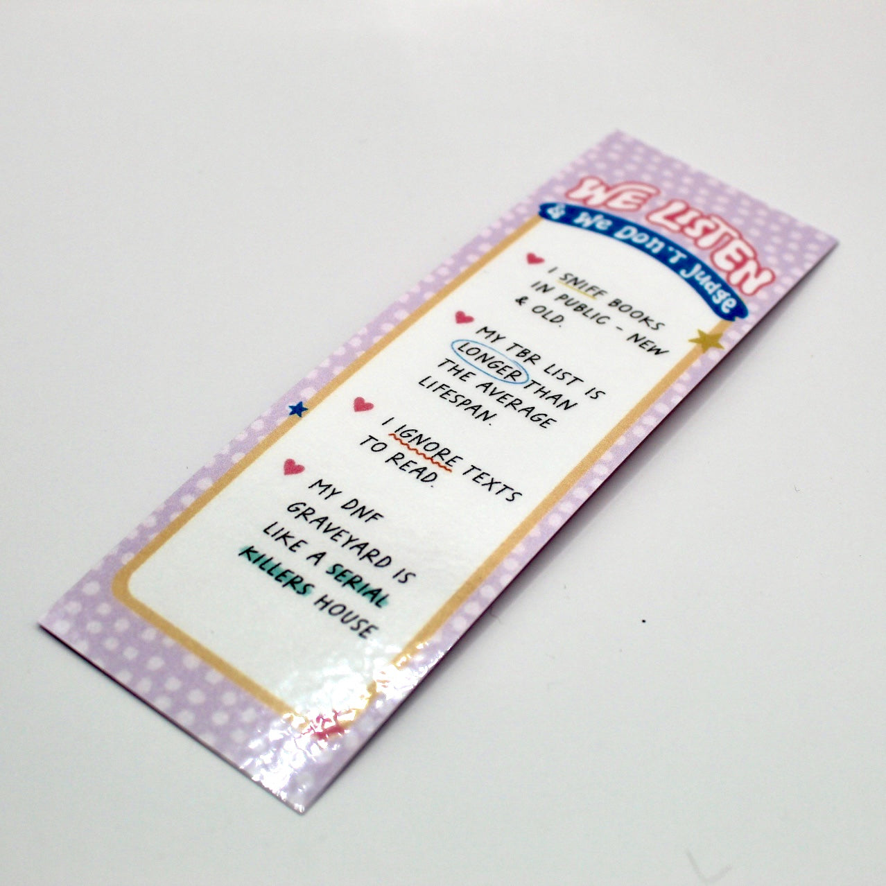 Bookish Confessions Double Sided Bookmark