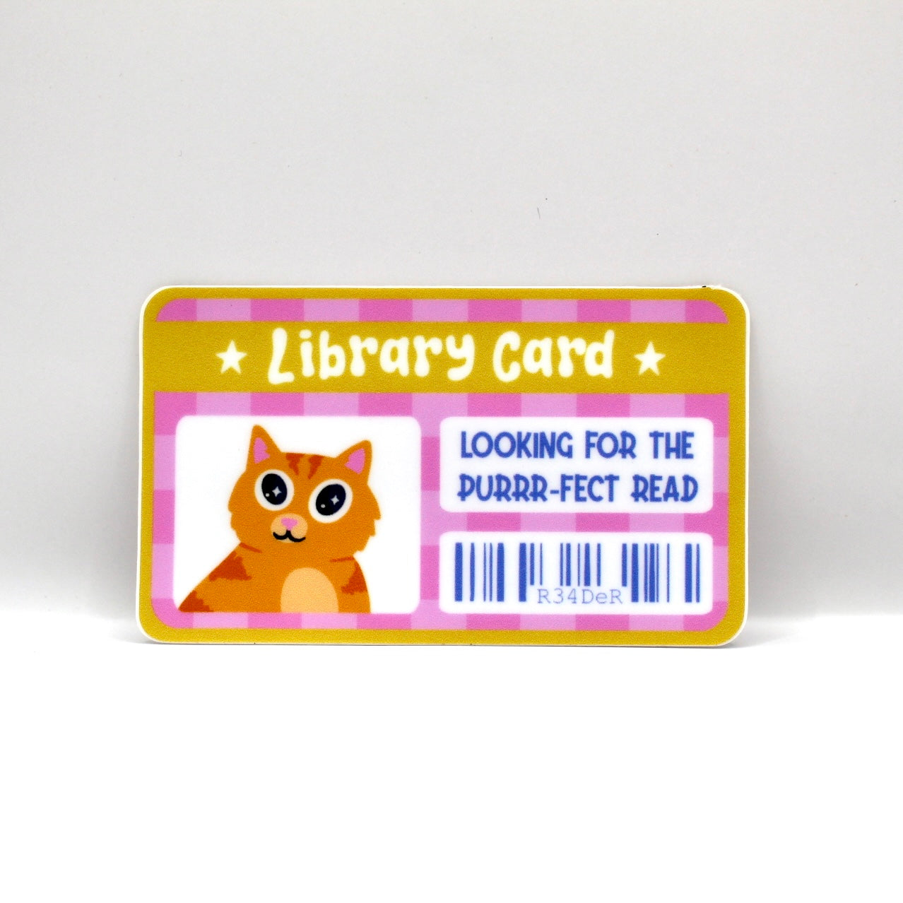 Cat Library Card Sticker