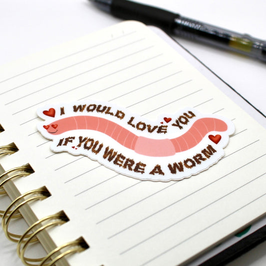 Worm Love Vinyl Sticker