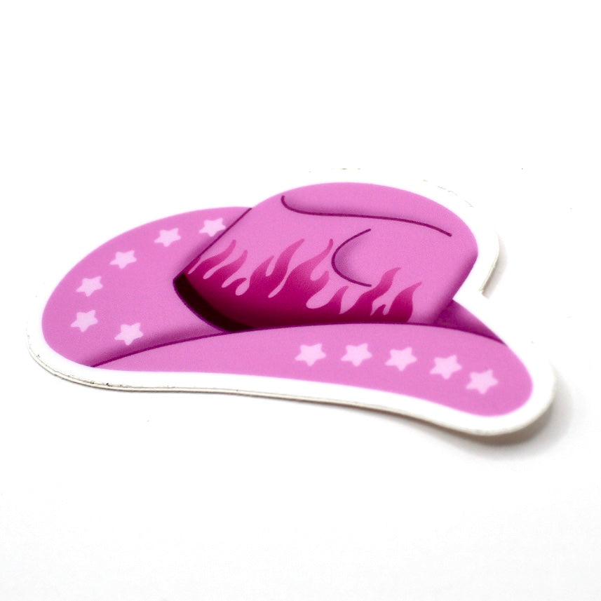 Pink Cowboy Hat Vinyl Sticker