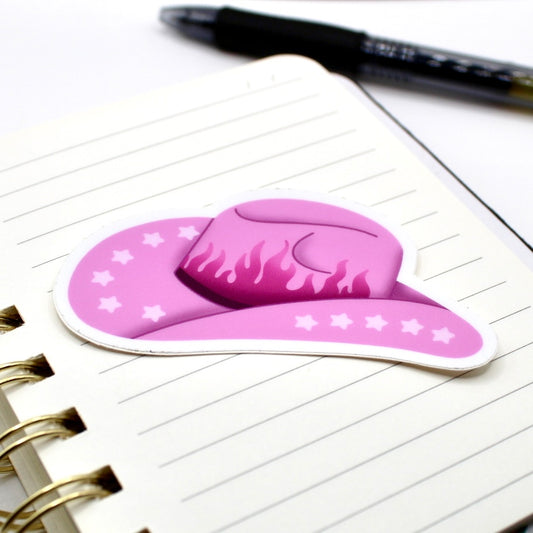 Pink Cowboy Hat Vinyl Sticker