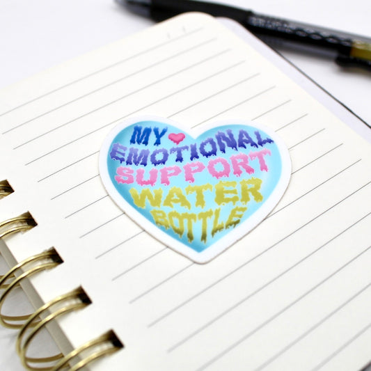 Emotional Support Water Bottle Vinyl Sticker