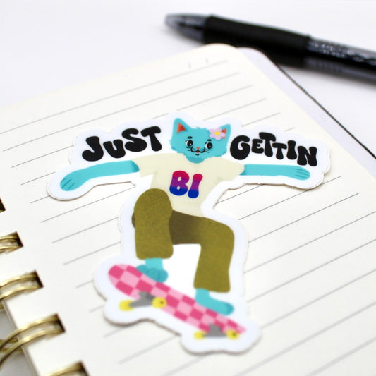 Just Gettin Bi Vinyl Sticker