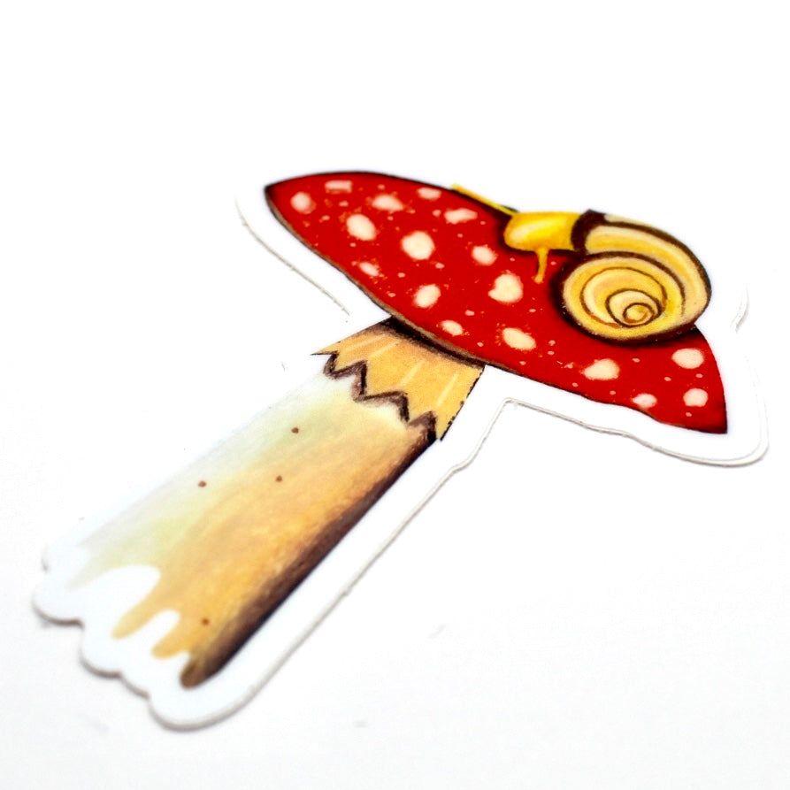 Mushroom with Snail Vinyl Sticker