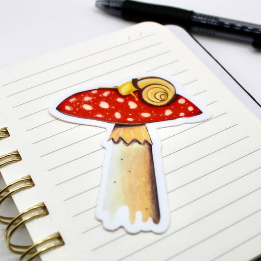Mushroom with Snail Vinyl Sticker