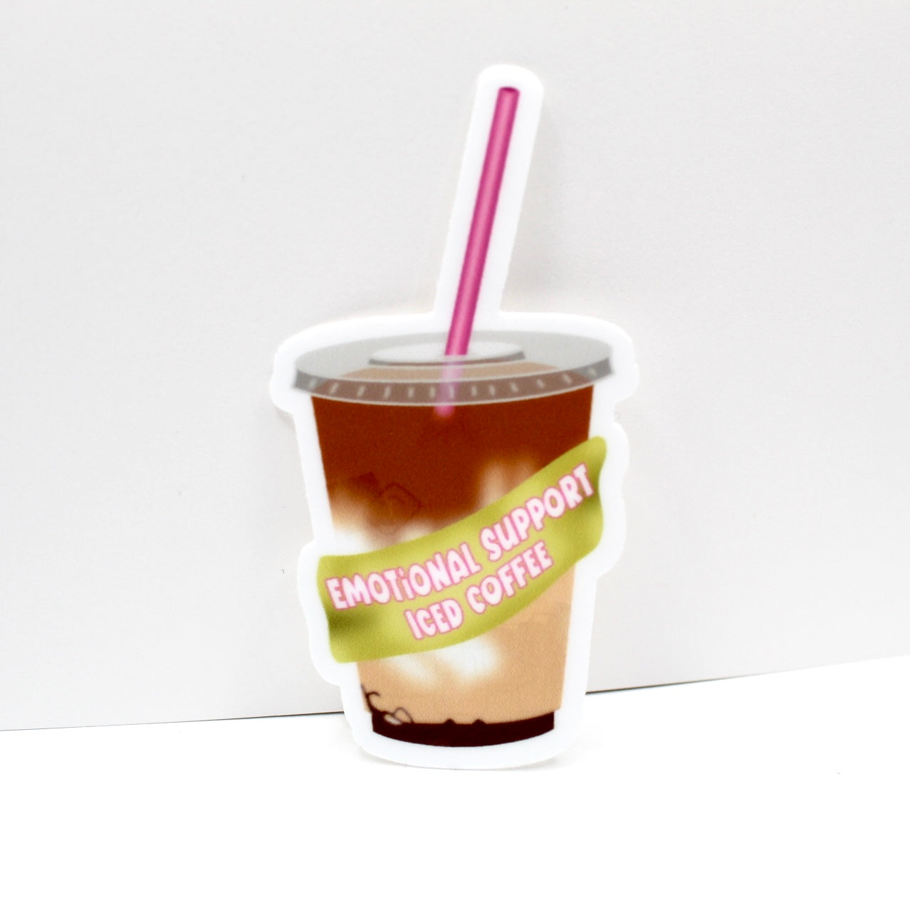 Emotional Support Iced Coffee Vinyl Sticker