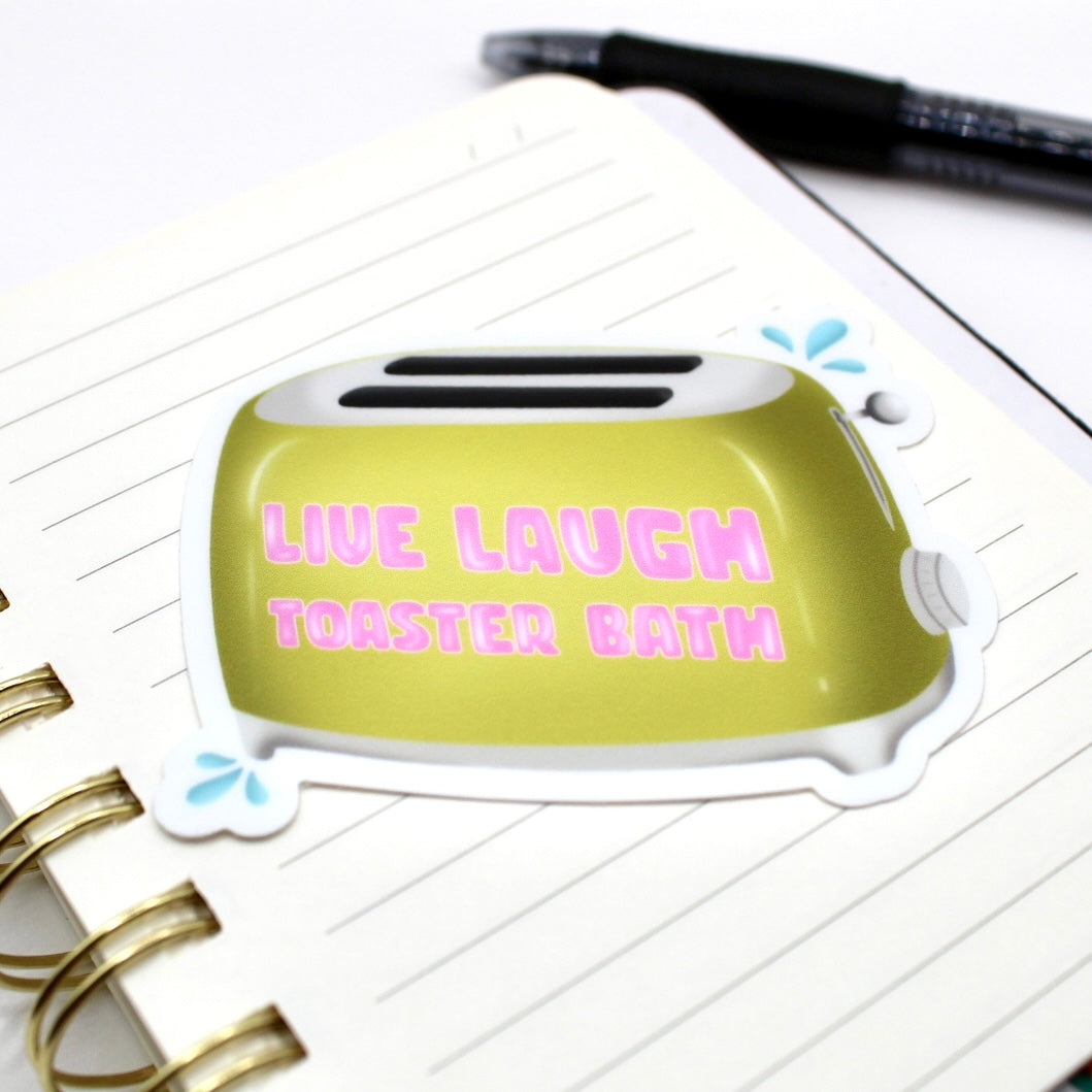 Live Laugh Toaster Bath Vinyl Sticker