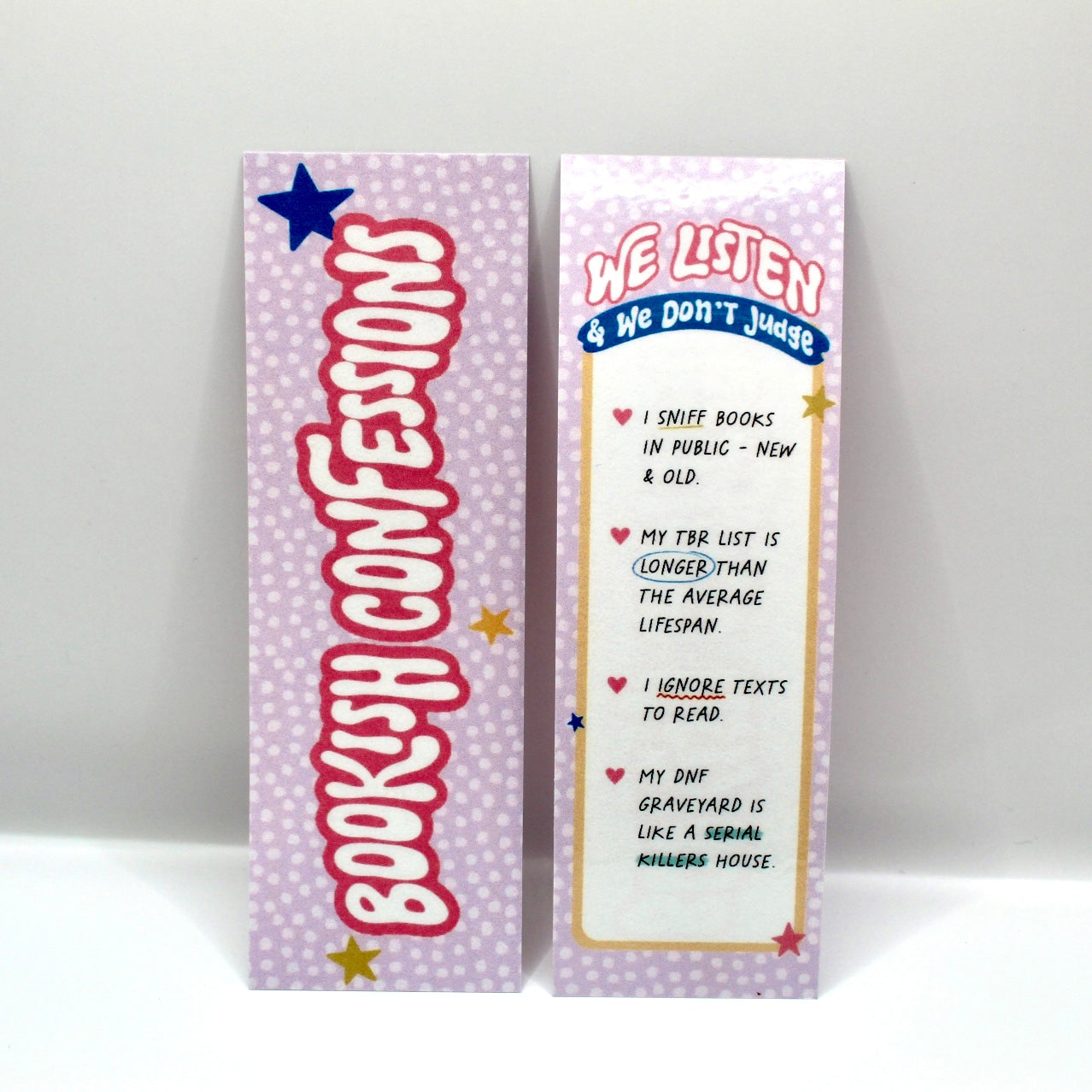 Bookish Confessions Double Sided Bookmark