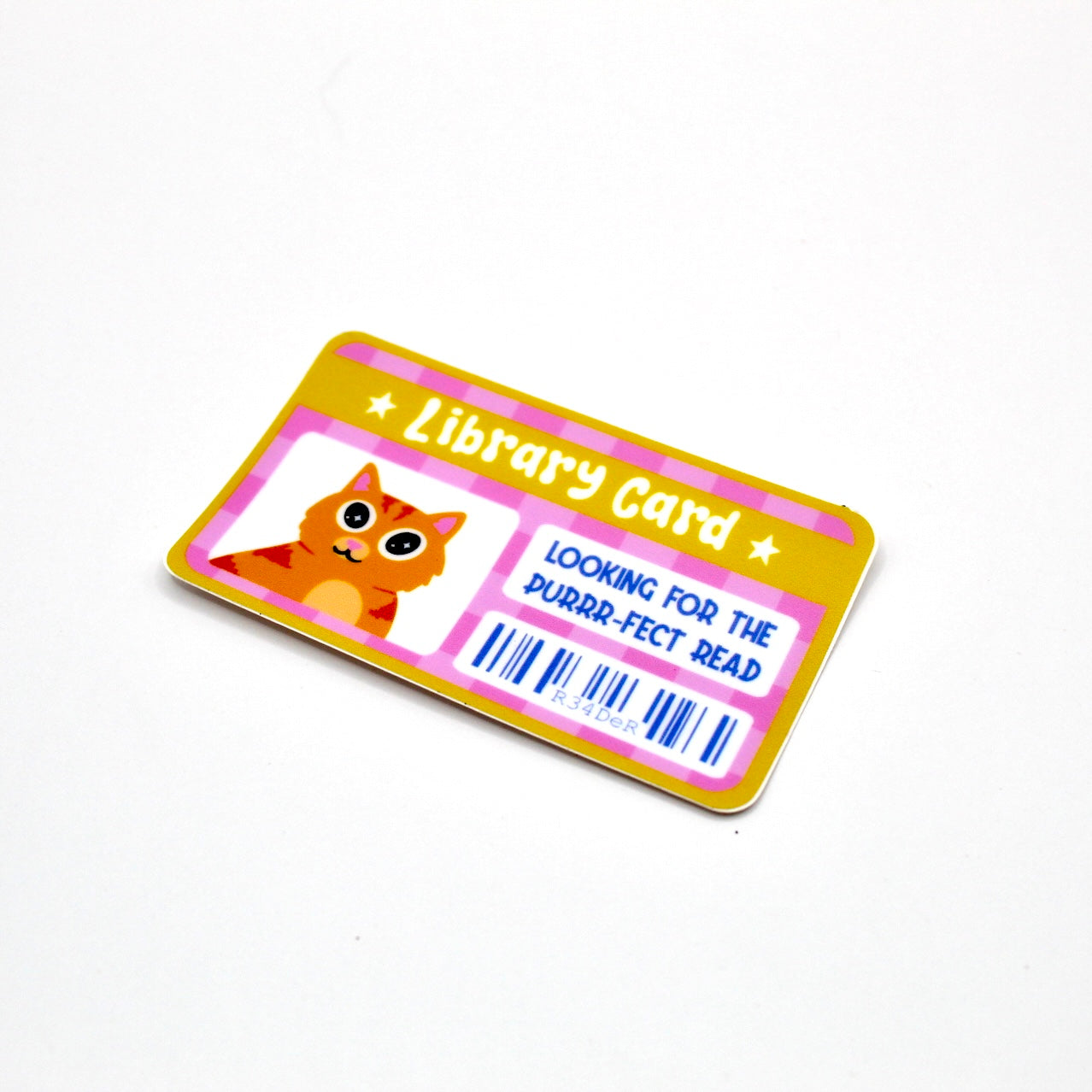 Cat Library Card Sticker
