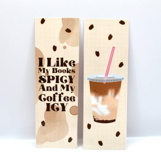 Books Spicy, Coffee Icy Bookmark, Double Sided