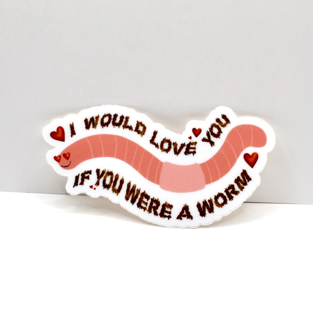 Worm Love Vinyl Sticker