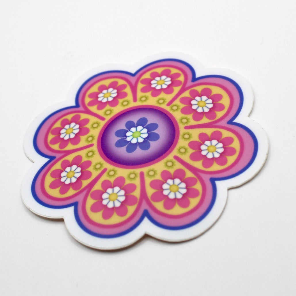 Pink Flower Mandala Vinyl Sticker
