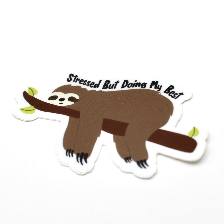 Stressed Sloth Vinyl Sticker