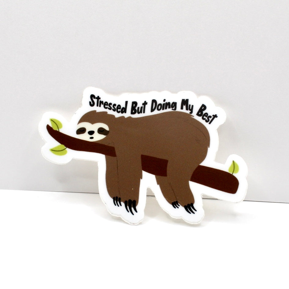 Stressed Sloth Vinyl Sticker